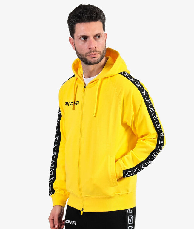 Mikina s kapucňou FELPA FULL ZIP CON CAPPUCCIO TERRY BAND žltá