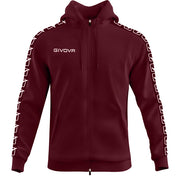 Mikina s kapucňou FELPA FULL ZIP CON CAPPUCCIO TERRY BAND granátová
