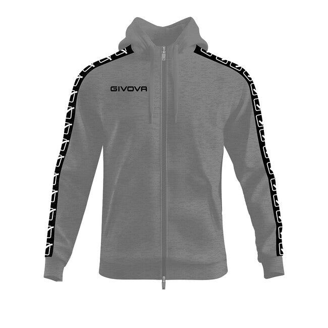 Mikina s kapucňou FELPA FULL ZIP CON CAPPUCCIO TERRY BAND šedá