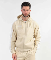 Mikina s kapucňou FELPA FULL ZIP CON CAPPUCCIO TERRY BAND piesková