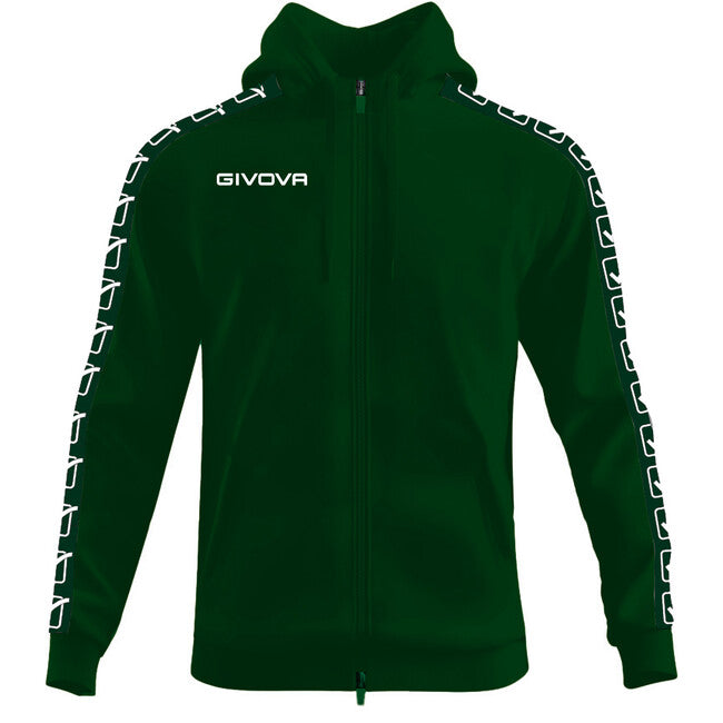 Mikina s kapucňou FELPA FULL ZIP CON CAPPUCCIO TERRY BAND lesná zelená