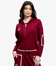Mikina FELPA ITALY LONG granátová-slonovinová