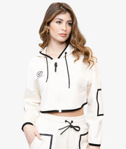 Mikina FELPA ITALY SHORT slonovinová-čierna