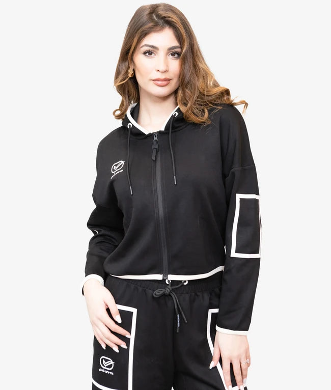 Mikina FELPA ITALY SHORT čierna-slonovinová