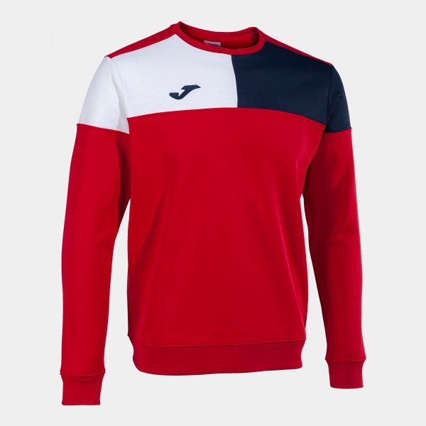 Mikina CREW V SWEATSHIRT červená navy biela