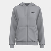 Dámska mikina s kapucňou ZIP-UP HOODIE šedá oranžová fluo