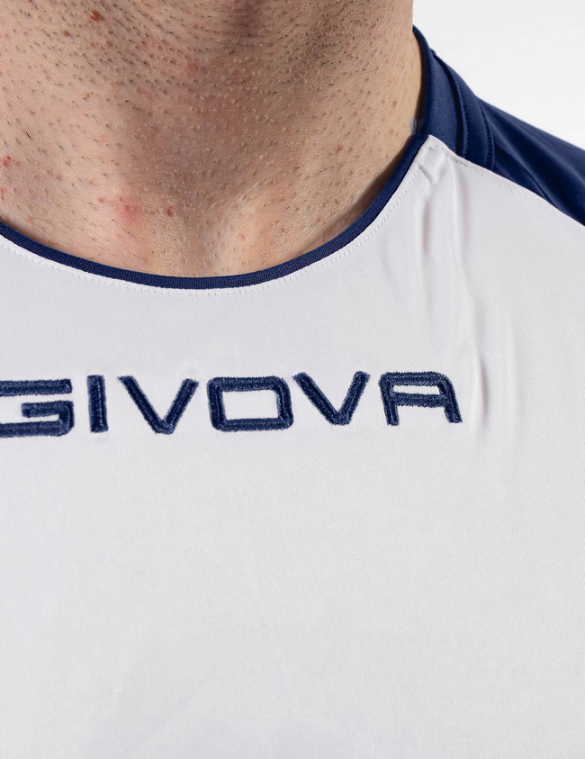 SHIRT CAPO INTERLOCK BIANCO/BLU