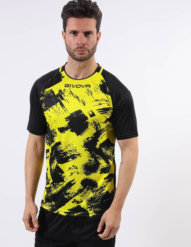 SHIRT ART INTERLOCK M/C GIALLO/NERO