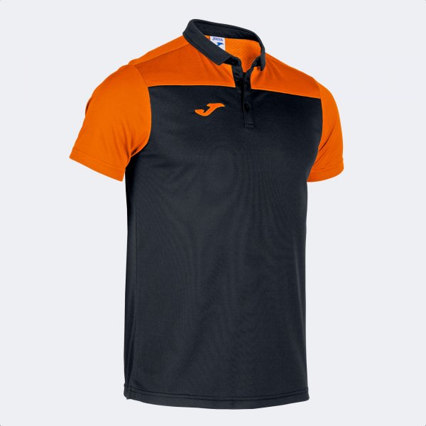 COMBI POLO SHIRT BLACK-ORANGE