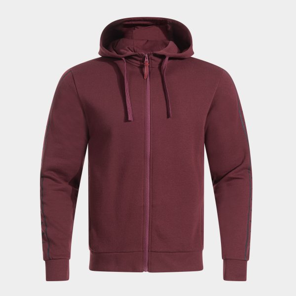 ICONO STREET ZIP-UP HOODIE BURGUNDY BLACK BURGUNDY