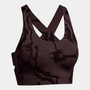 INDOOR GYM SPORT BRA BROWN ORANGE BROWN