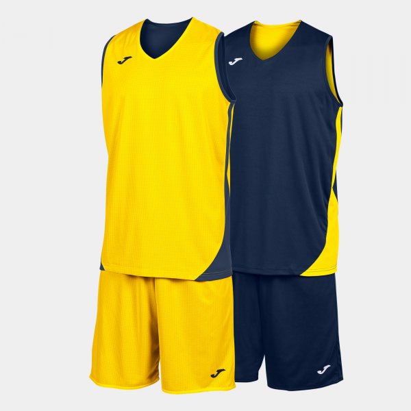 Basketbalový set KANSAS TWO-PIECE SET modrá námornícka žltá