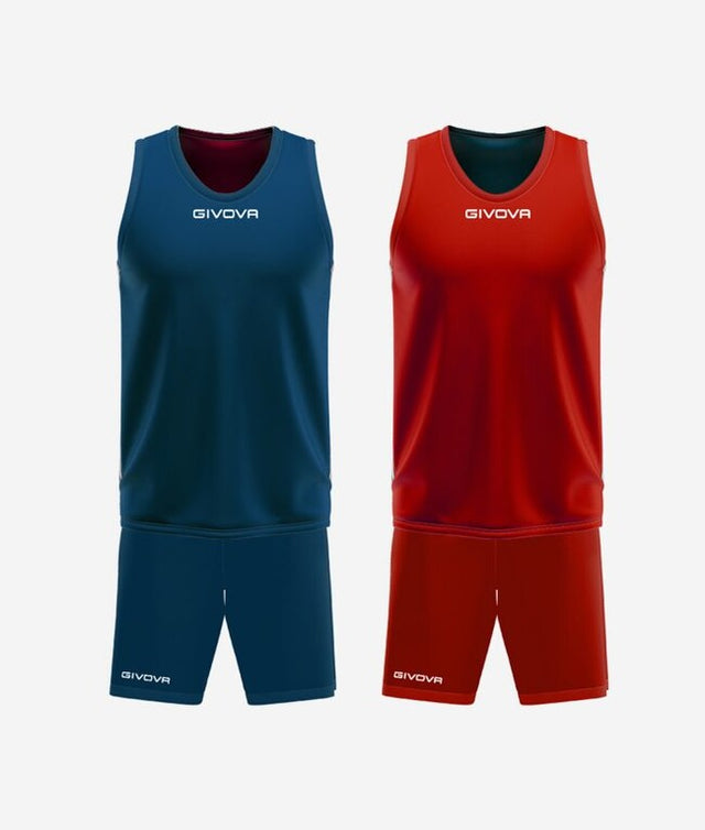 Basketbalový set KIT DOUBLE modrá-červená