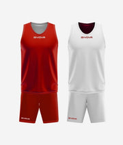 KIT DOUBLE IN MESH ROSSO/BIANCO