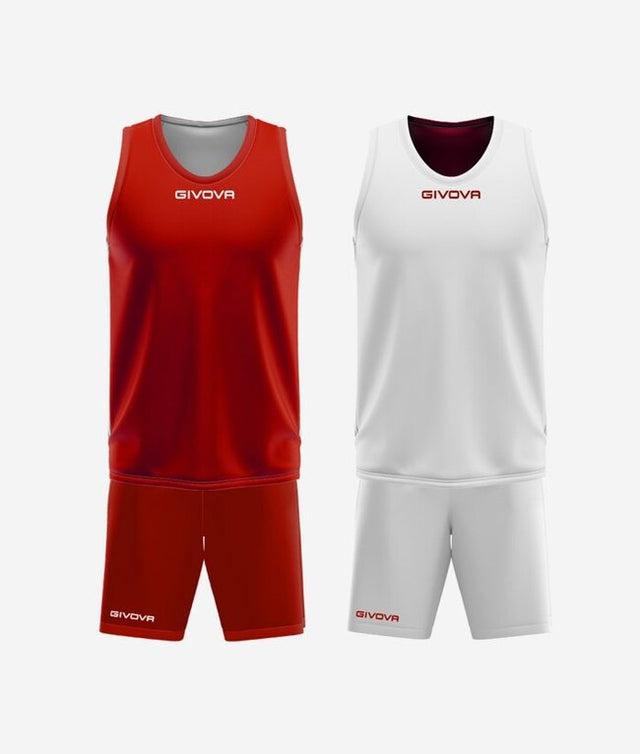 Basketbalový set KIT DOUBLE červená-biela