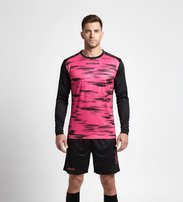 Brankársky dres KIT PORTIERE DIFESA fuchsiová-čierna