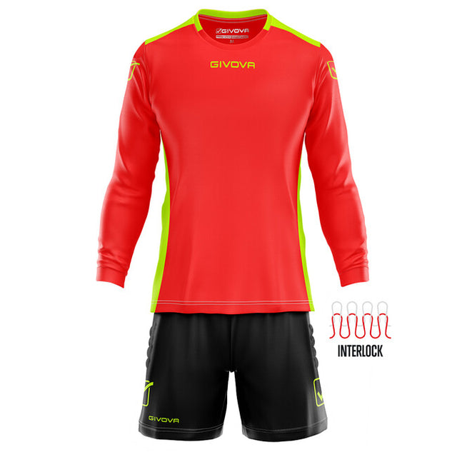 Brankársky dres KIT PORTIERE HYGUANA svetlo červená-čierna