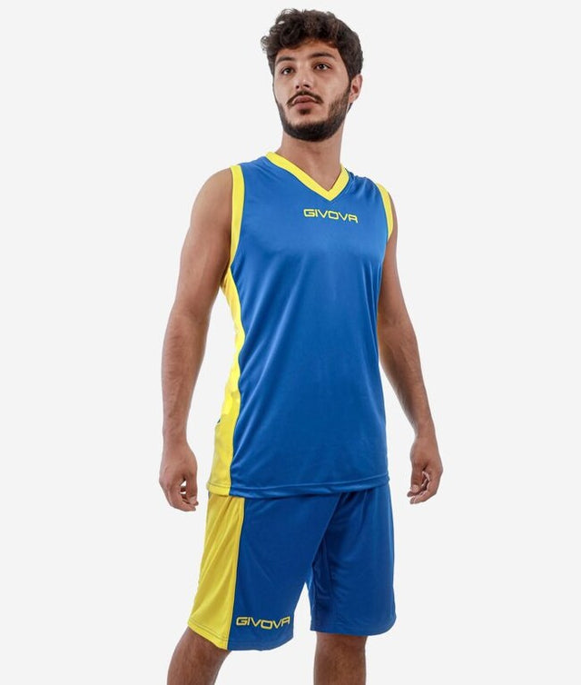 Basketbalový set KIT POWER azúrová modrá-žltá
