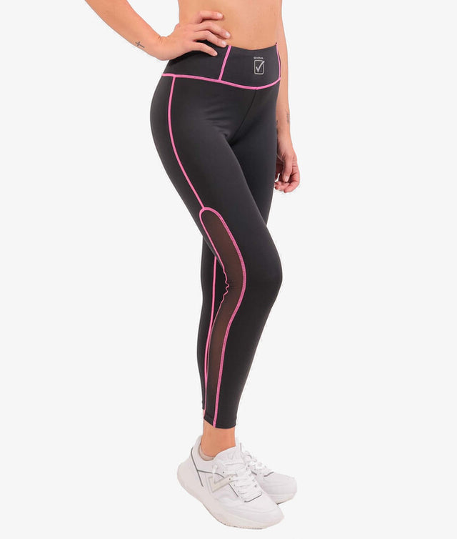 Bežecké nohavice LEGGINGS MOON čierna-fuchsiová