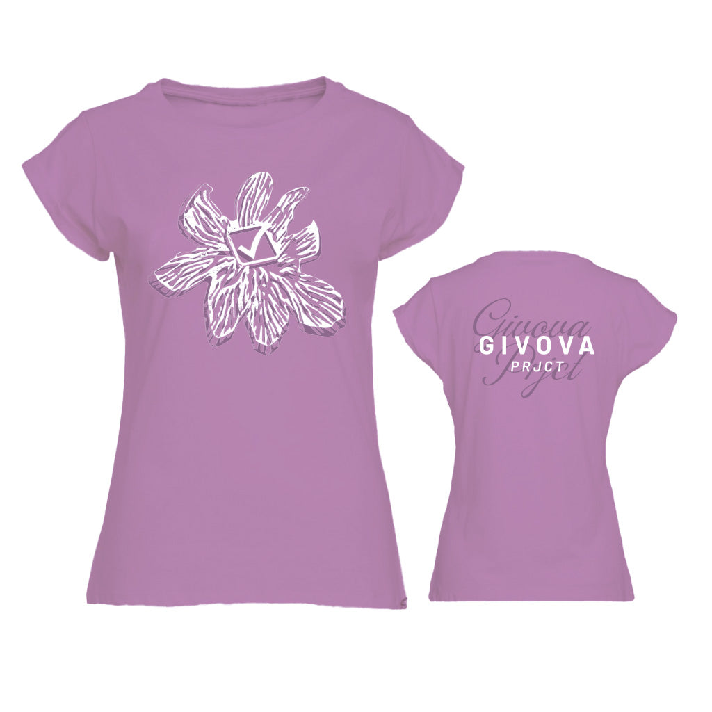 Dámske tričko T-SHIRT LADY FLORAL fialová