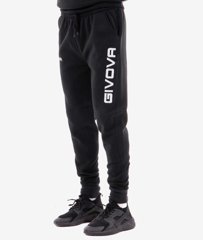 PANTA COTONE MOD. MOON BIG LOGO NERO