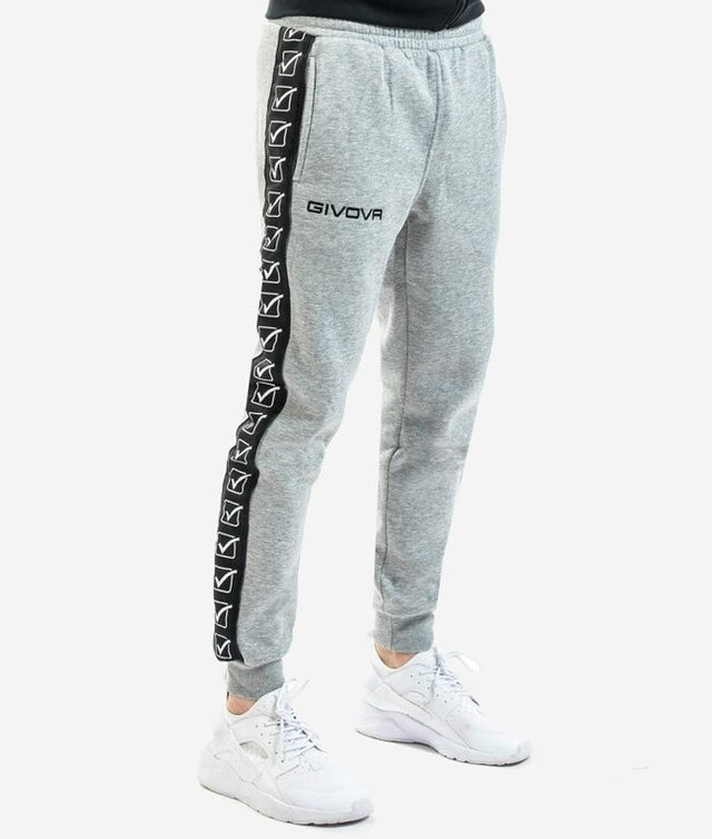 Tepláky PANTALONE FELPA BAND svetlá melanžová šedá