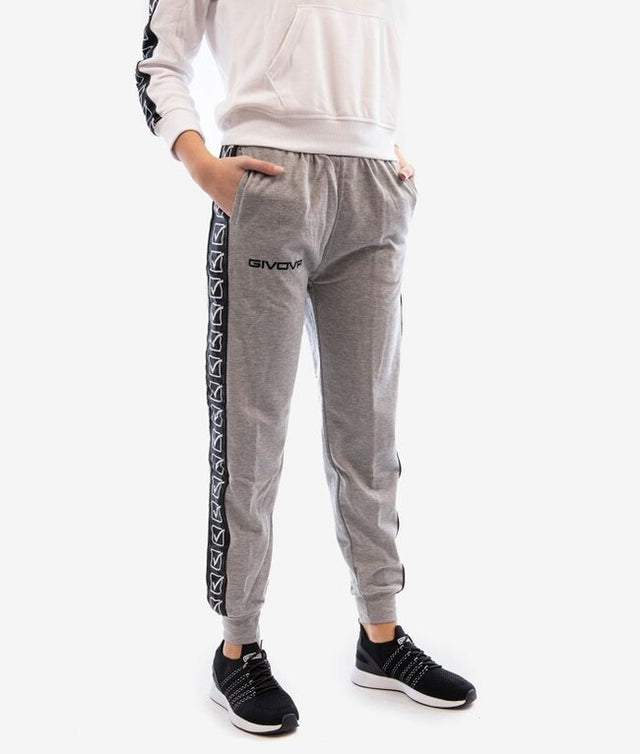 Tepláky PANTALONE TERRY BAND svetlá melanžová šedá