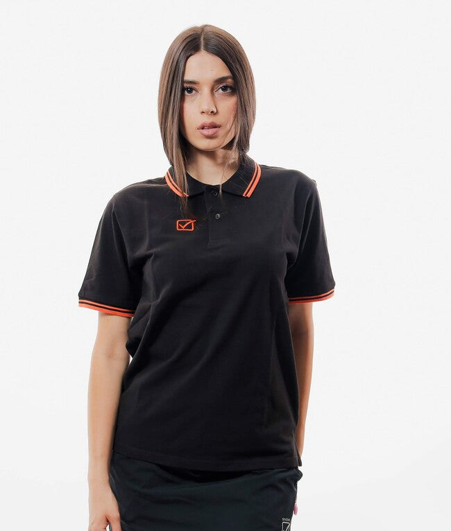 Polo tričko POLO COTONE PIQUET ACTION čierna-fluo oranžová