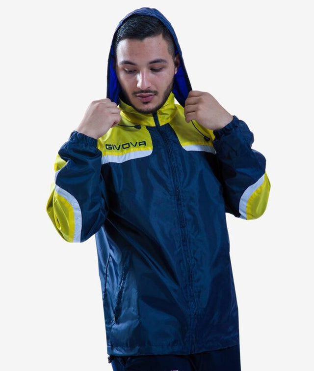 Bunda RAIN JACKET CON MESH ASIA modrá-žltá