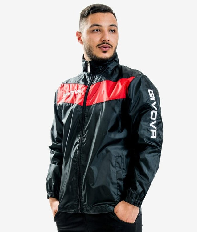 Bunda RAIN SCUDO CON MESH čierna-červená