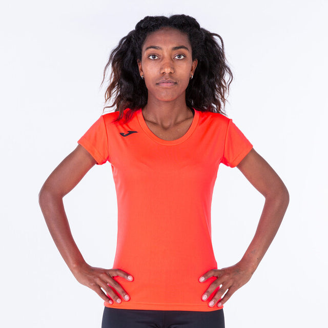 Dámske bežecké tričko RECORD II SHORT SLEEVE T-SHIRT koralová fluo