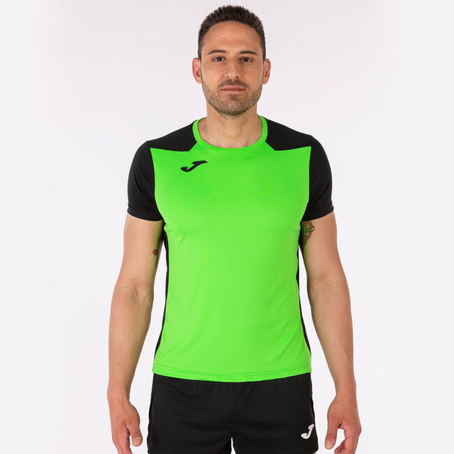 Bežecké tričko T-SHIRT RECORD II SHORT SLEEVE fluo zelená čierna