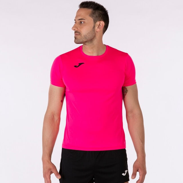 Bežecké tričko RECORD II SHORT SLEEVE T-SHIRT fluo ružová