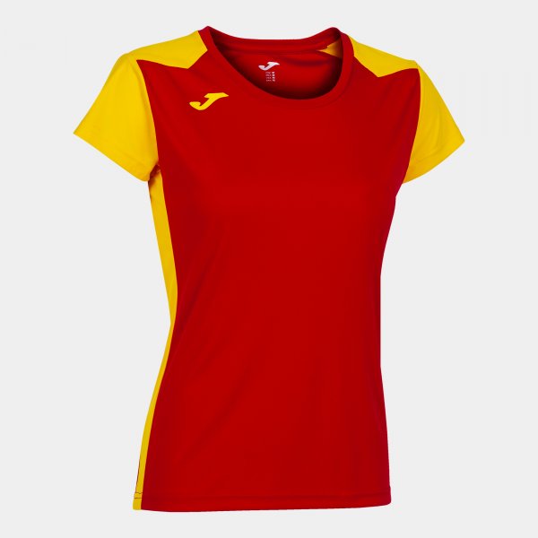 Dámske bežecké tričko RECORD II SHORT SLEEVE T-SHIRT červená žltá