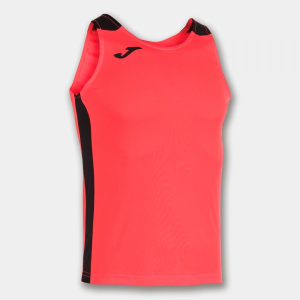 Bežecké tielko RECORD II TANK TOP koralová fluo čierna