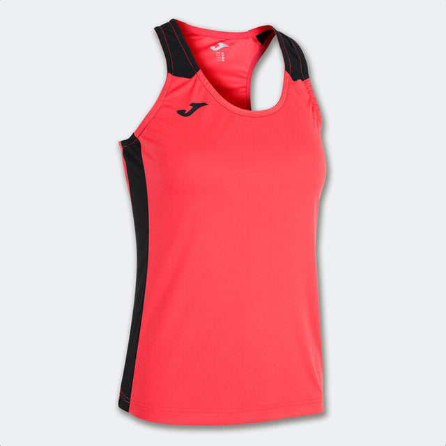 Dámske bežecké tielko RECORD II TANK TOP koralová fluo čierna