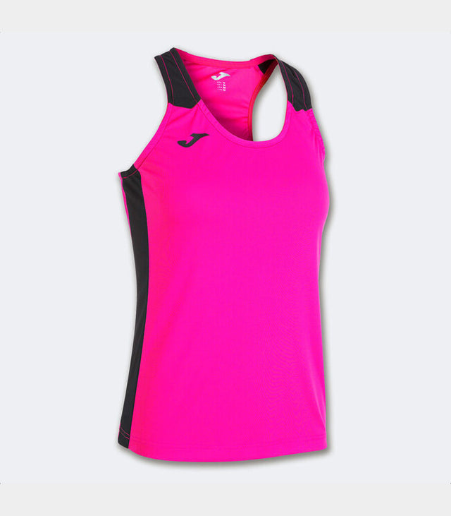 Dámske bežecké tielko RECORD II TANK TOP fluo ružová čierna