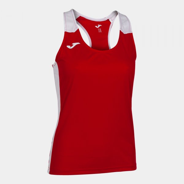 Dámske bežecké tielko RECORD II TANK TOP červená biela