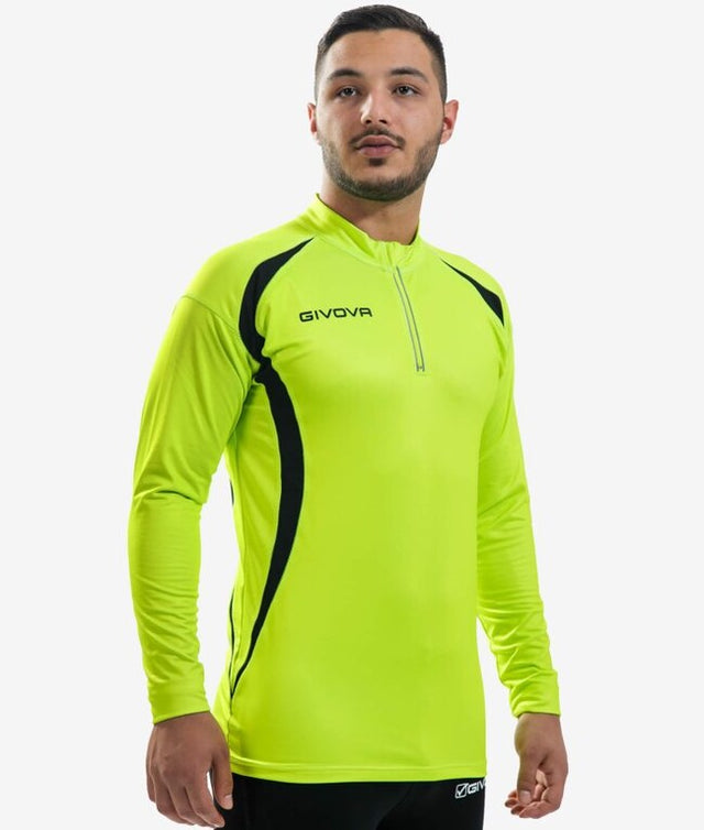 Dlhé tričko RUNNING LONG SHIRT fluo žltá-čierna