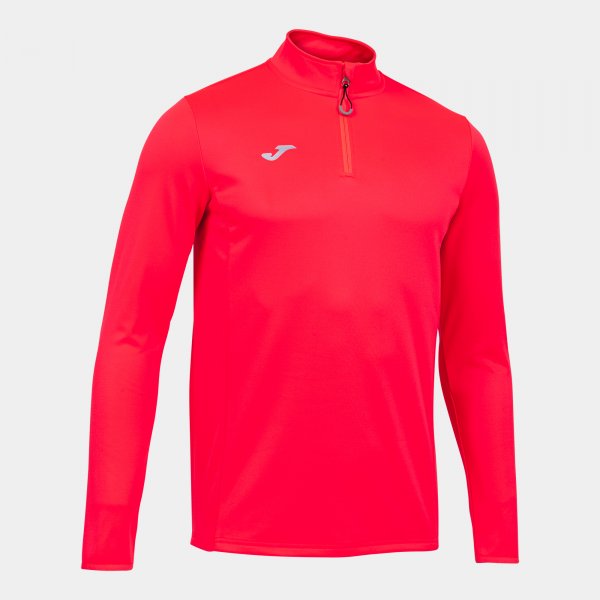 Bežecká mikina SWEATSHIRT RUNNING NIGHT koralová fluo