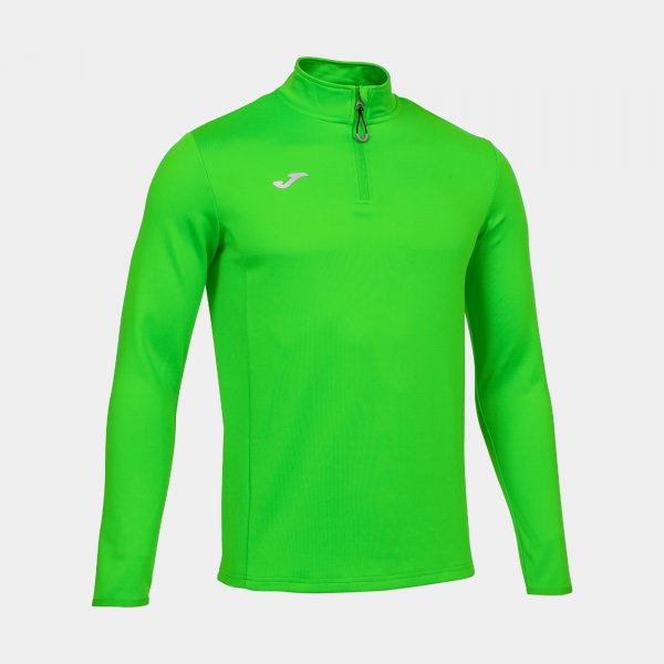 Bežecká mikina SWEATSHIRT RUNNING NIGHT fluo zelená