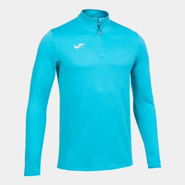 Bežecká mikina SWEATSHIRT RUNNING NIGHT fluo tyrkysová