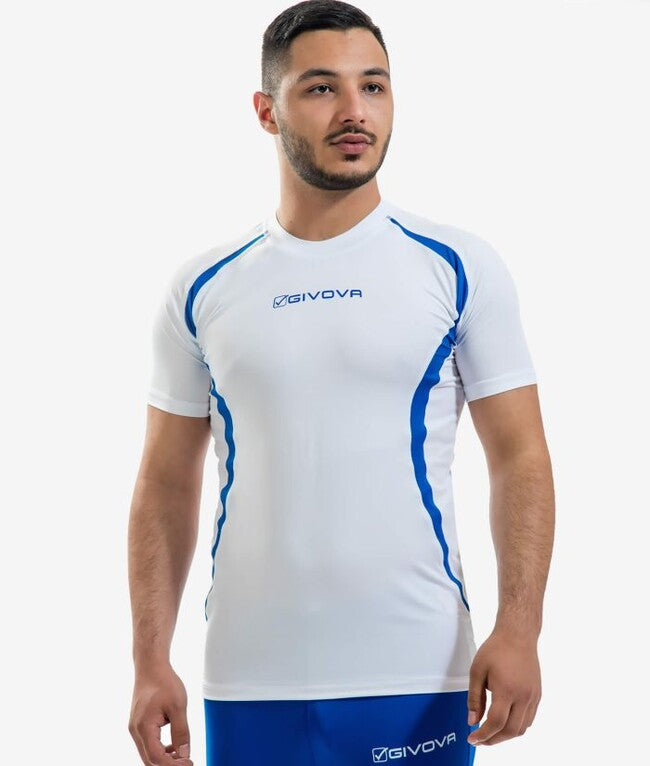 RUNNING SHIRT BIANCO/AZZURRO