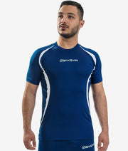 RUNNING SHIRT BLU/BIANCO