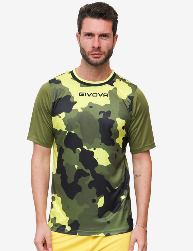 Dres SHIRT ARMY vojenská zelená-fluo žltá