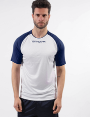 SHIRT CAPO INTERLOCK BIANCO/BLU