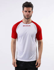 SHIRT CAPO INTERLOCK BIANCO/ROSSO