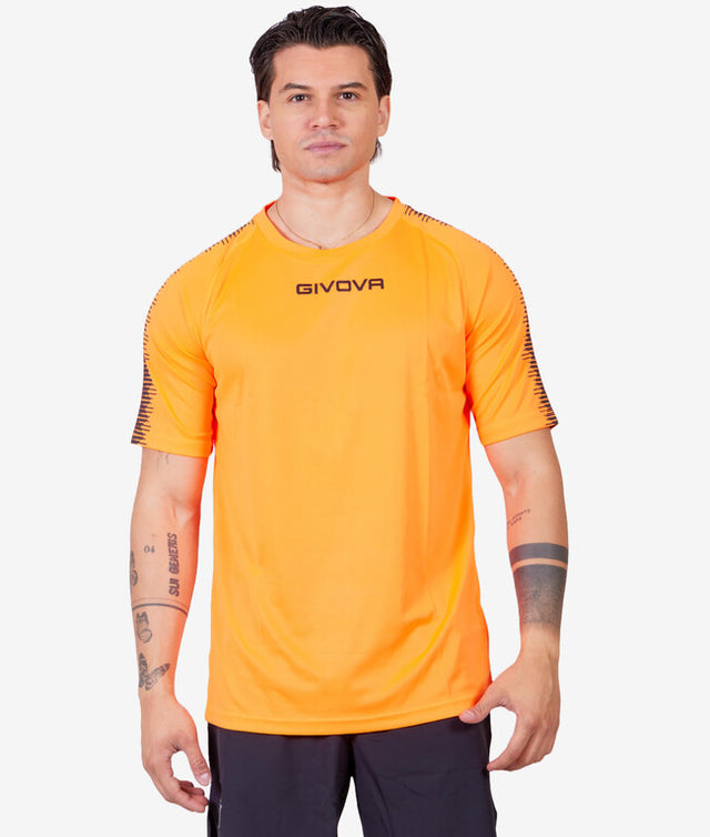 Dres / tričko SHIRT CLUB fluo oranžová-čierna