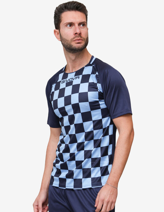 Dres SHIRT DAMA svetlomodrá-námornícka modrá