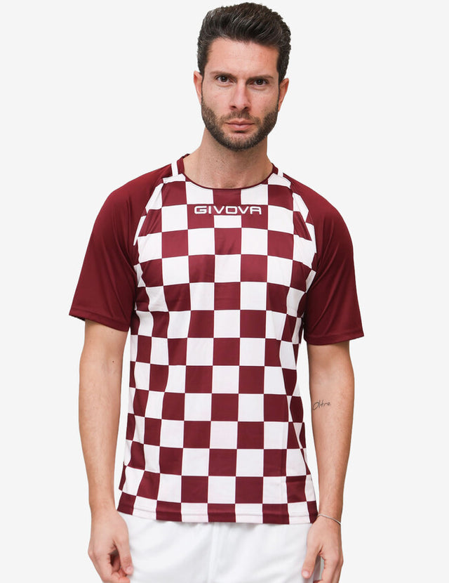 Dres SHIRT DAMA bordová-biela